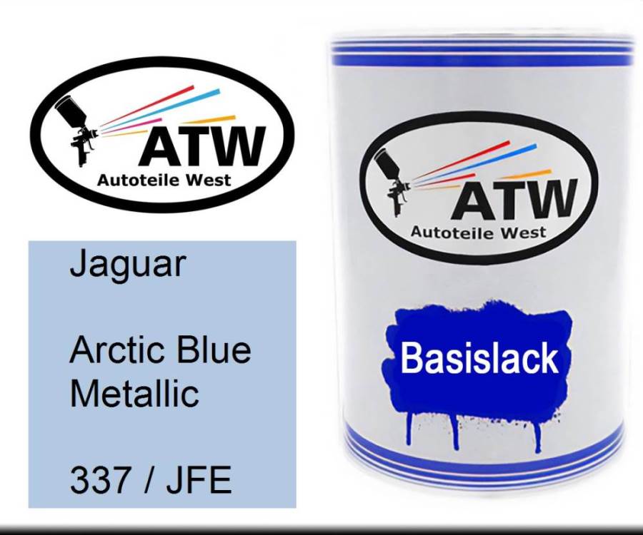 Jaguar, Arctic Blue Metallic, 337 / JFE: 500ml Lackdose, von ATW Autoteile West.